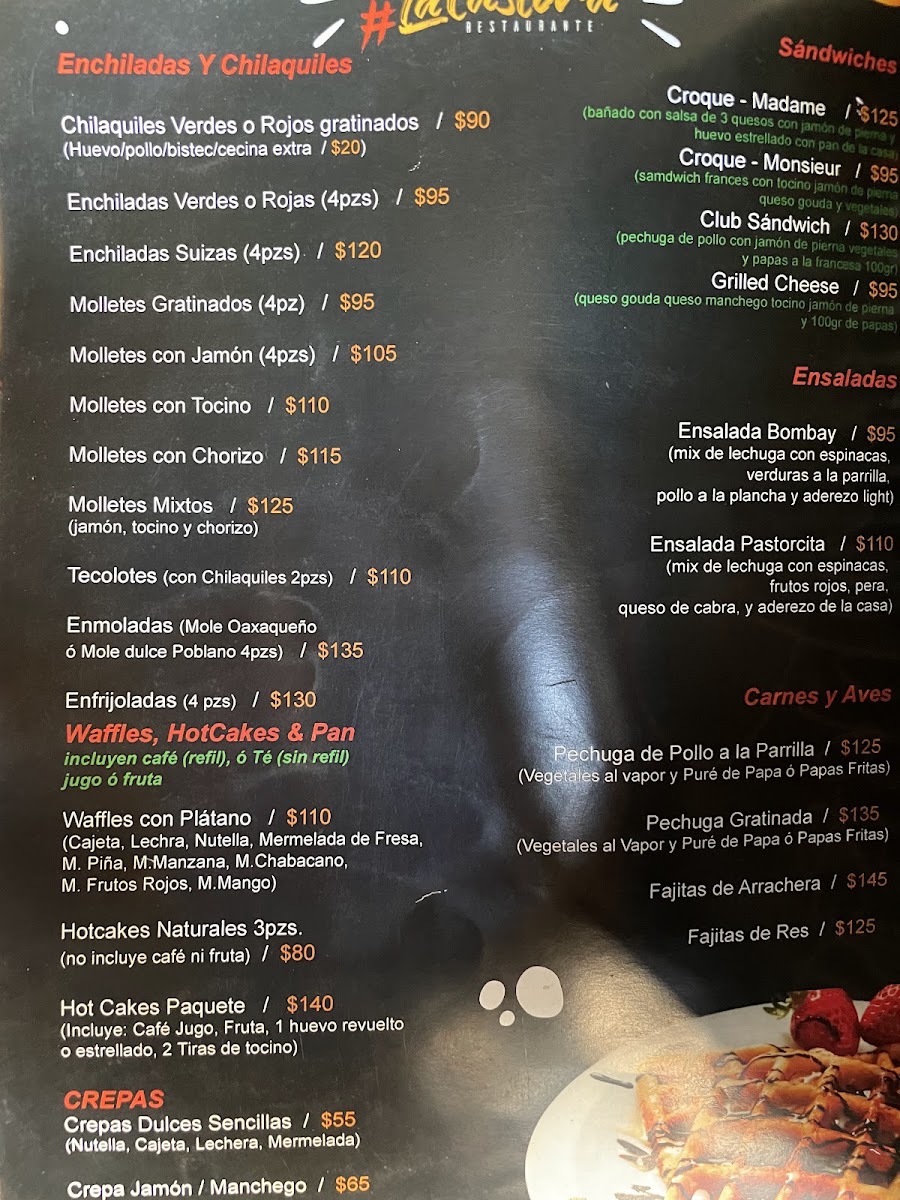 Menu - Hacienda La PastoraPhoto 7