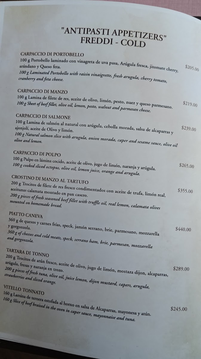 Menu - La Caneva De AndreaPhoto 5