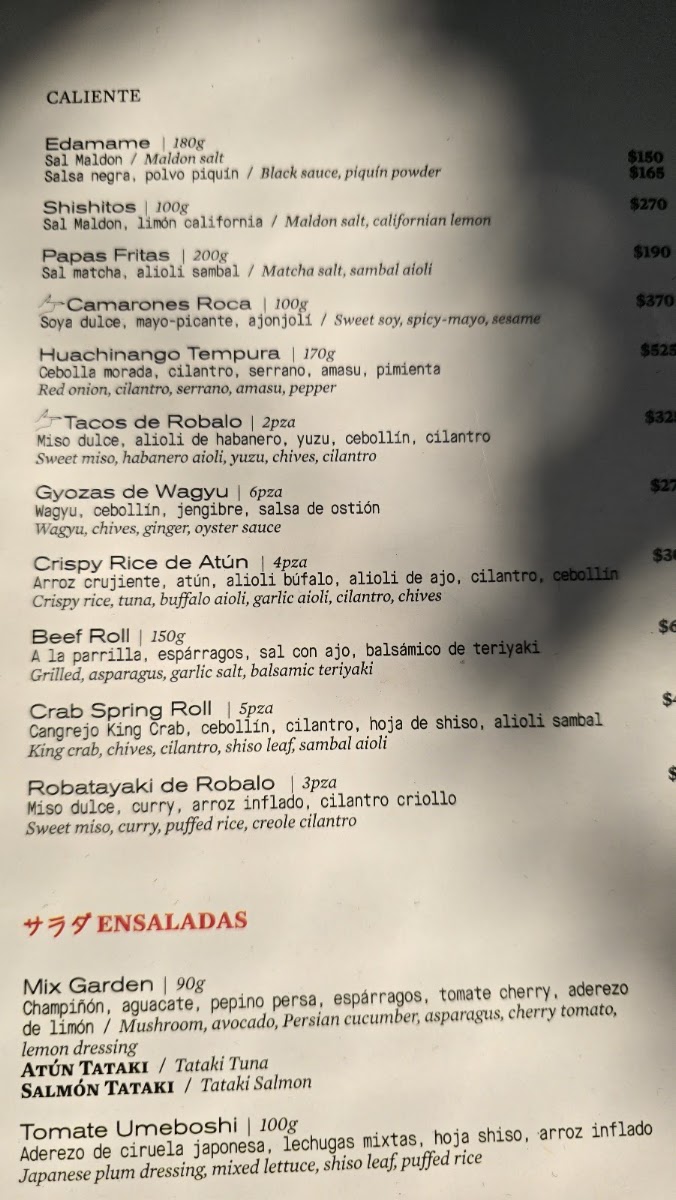Menu - Señora Tanaka MasarykPhoto 5