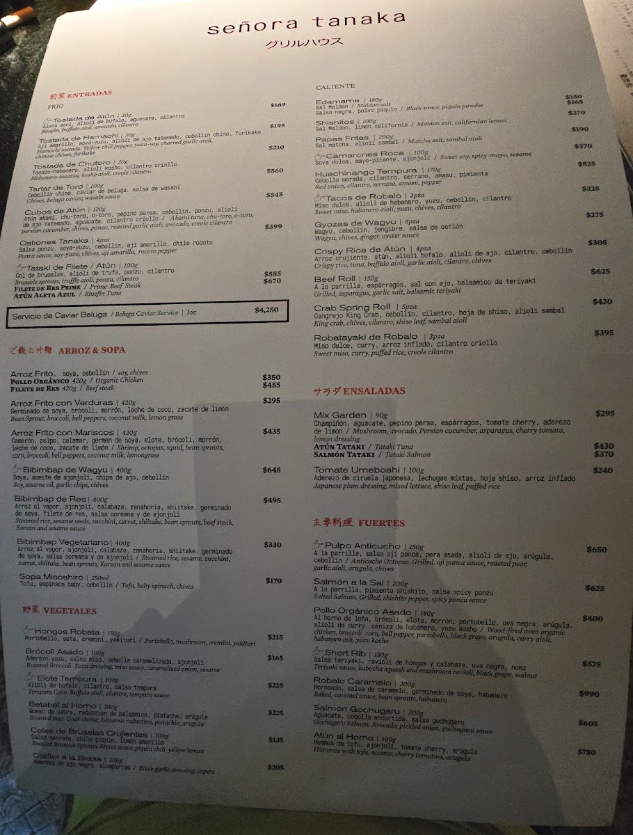 Menu - Señora Tanaka MasarykPhoto 8