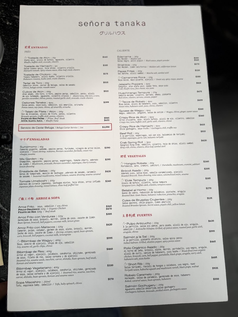 Menu - Señora Tanaka MasarykPhoto 9