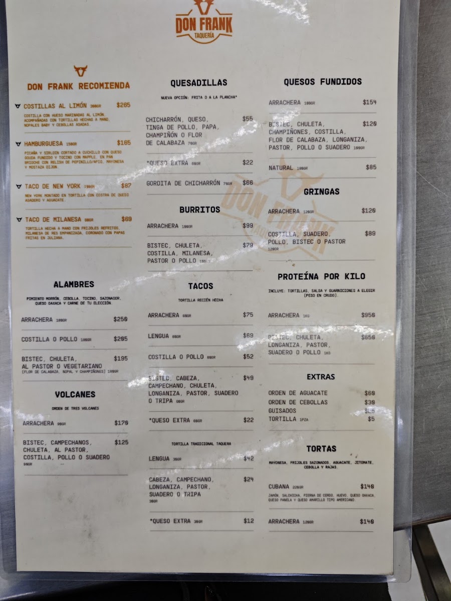 Menu - Taquería Don FrankPhoto 8